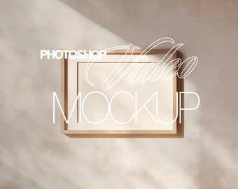 Frame Video Mockup for Photoshop | DIN A Wood Frame PSD Mockup | Animated Motion Mockup for Art and Prints| Horizontal Frame Mockup