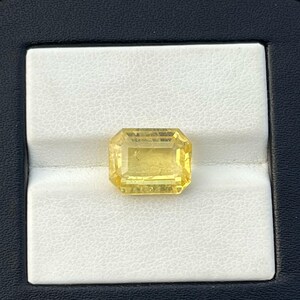 6 Cts. Octagon Yellow Sapphire: Lab Grown Hydrothermal Gemstone