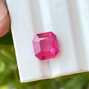 Faceted Cushion Cut Ruby Gemstone: Glass Filled, 10mm Loose Stone