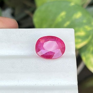 7.50 Cts. Natural Ruby Glass Filled Faceted Oval Cut Stone Natural Gemstone Top Quality Ruby Loose Stone Size 12x10x4 MM Making for Jewelry