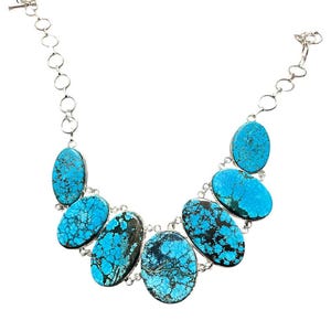 Handmade 925 Silver Turquoise Gemstone Necklace: Healing Jewelry