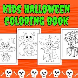 31 Kids Halloween Coloring Book, Instant Download
