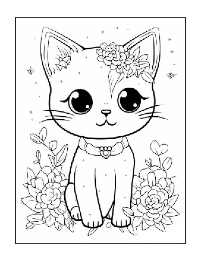 58 Cute Kawaii Animals Coloring Pages Instant Printable Etsy UK