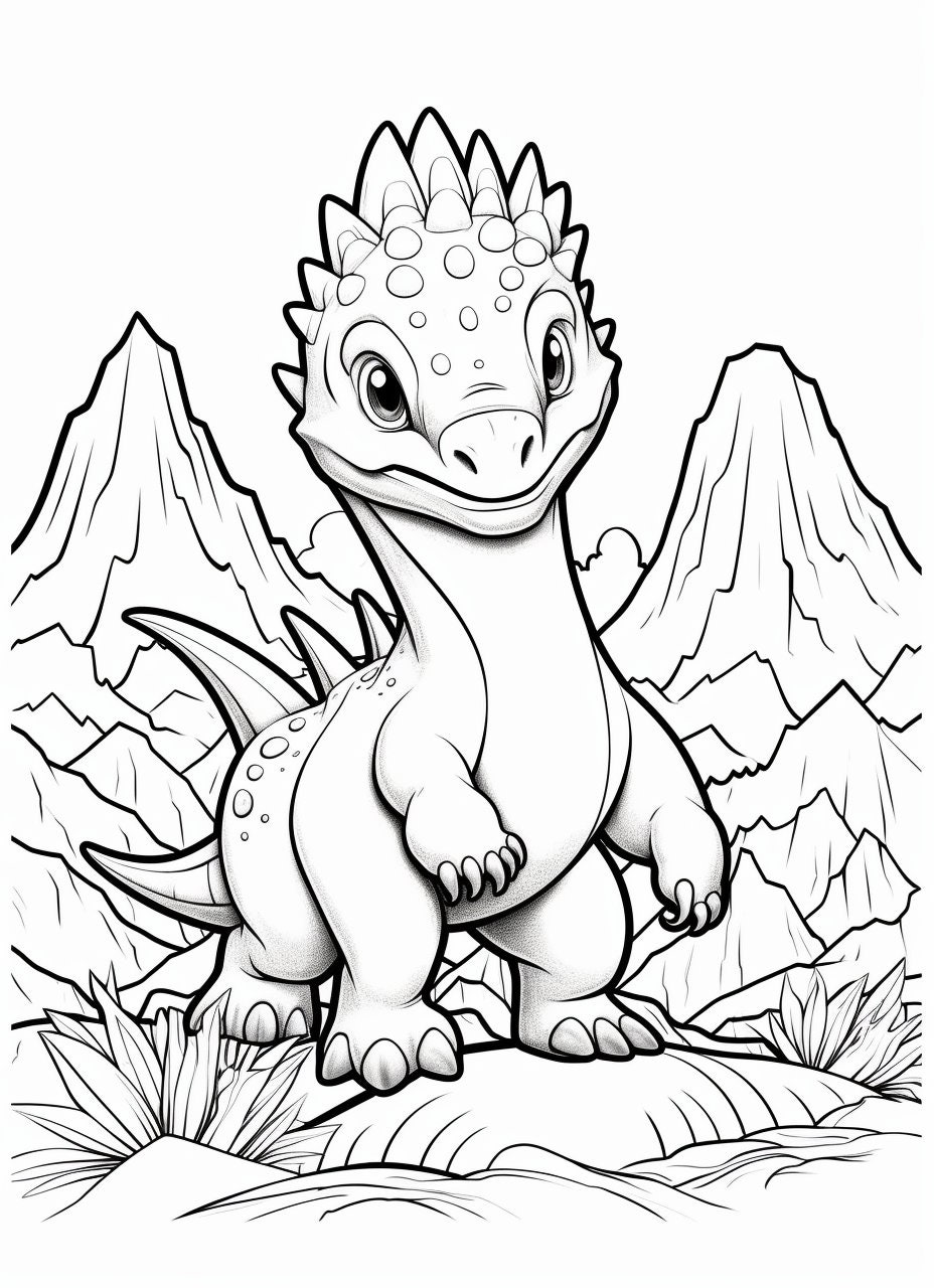 20 Cute Dinosaurs Coloring Pages, Printable, Instant Download - Etsy