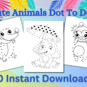 60 Cute Animals Dot To Dot Printable Pages, 60 Printable Dot To Dot Pages