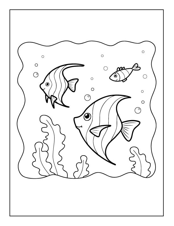 9 Cute Under the Sea Animals Coloring Pages, Instant Printable Download ...