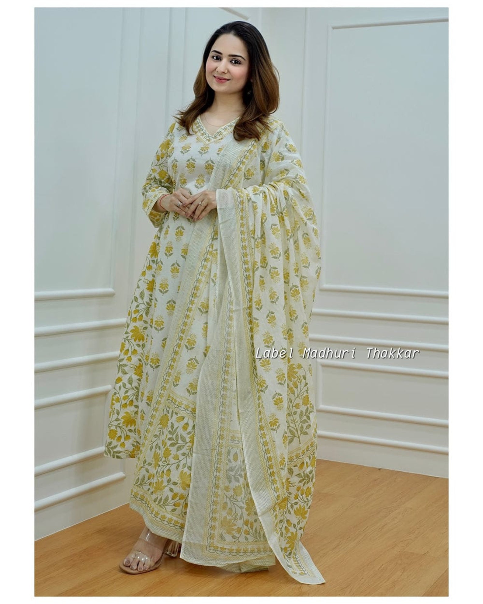 Floral Digital Print Embroidery work Afghani Salwar Suit Set