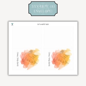 Watercolor Dove Holy Spirit Card in Orange Digital Download PRINTABLE ...