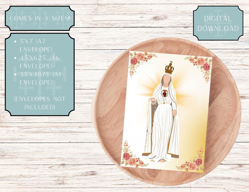 Our Lady of Fatima Printable / Digital Download Card in 3 Sizes - Etsy