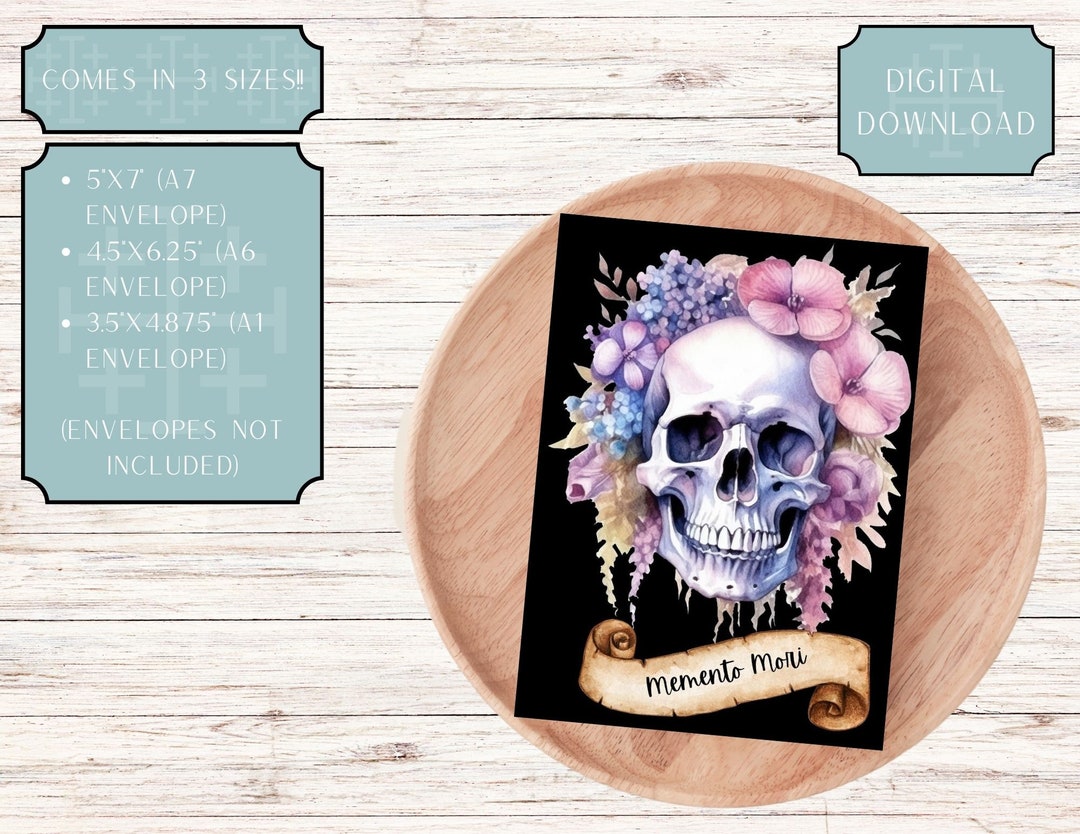 Watercolor Memento Mori Printable / Digital Download Card in 3 Sizes - Etsy