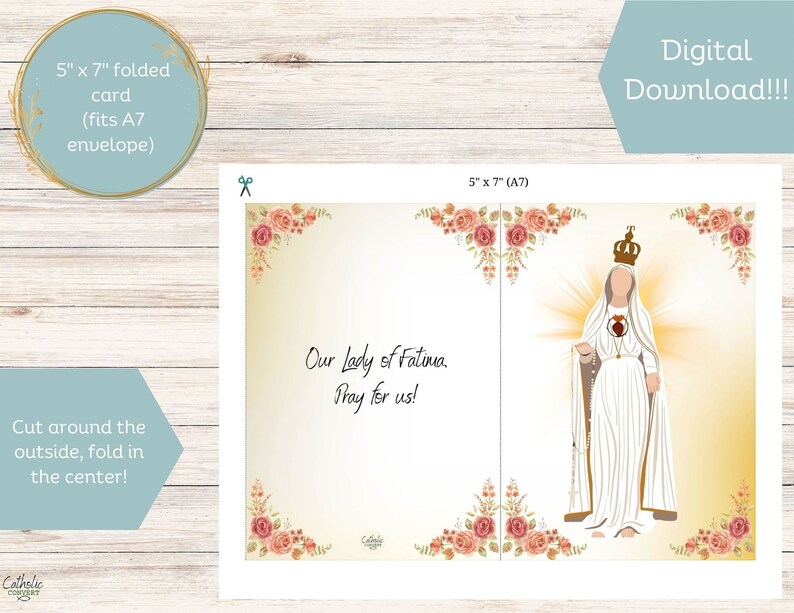 Our Lady of Fatima Printable / Digital Download Card in 3 - Etsy