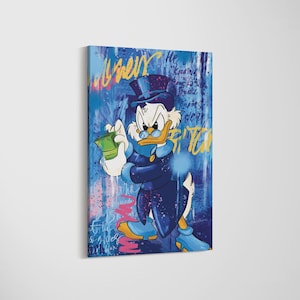 Scrooge McDuck Banksy Pop Art Druck, Luxus Gemälde Mode Drucke Cartoon Geburtstagsgeschenk, Weihnachtsgeschenk Bilder Wohnkultur Wandkunst