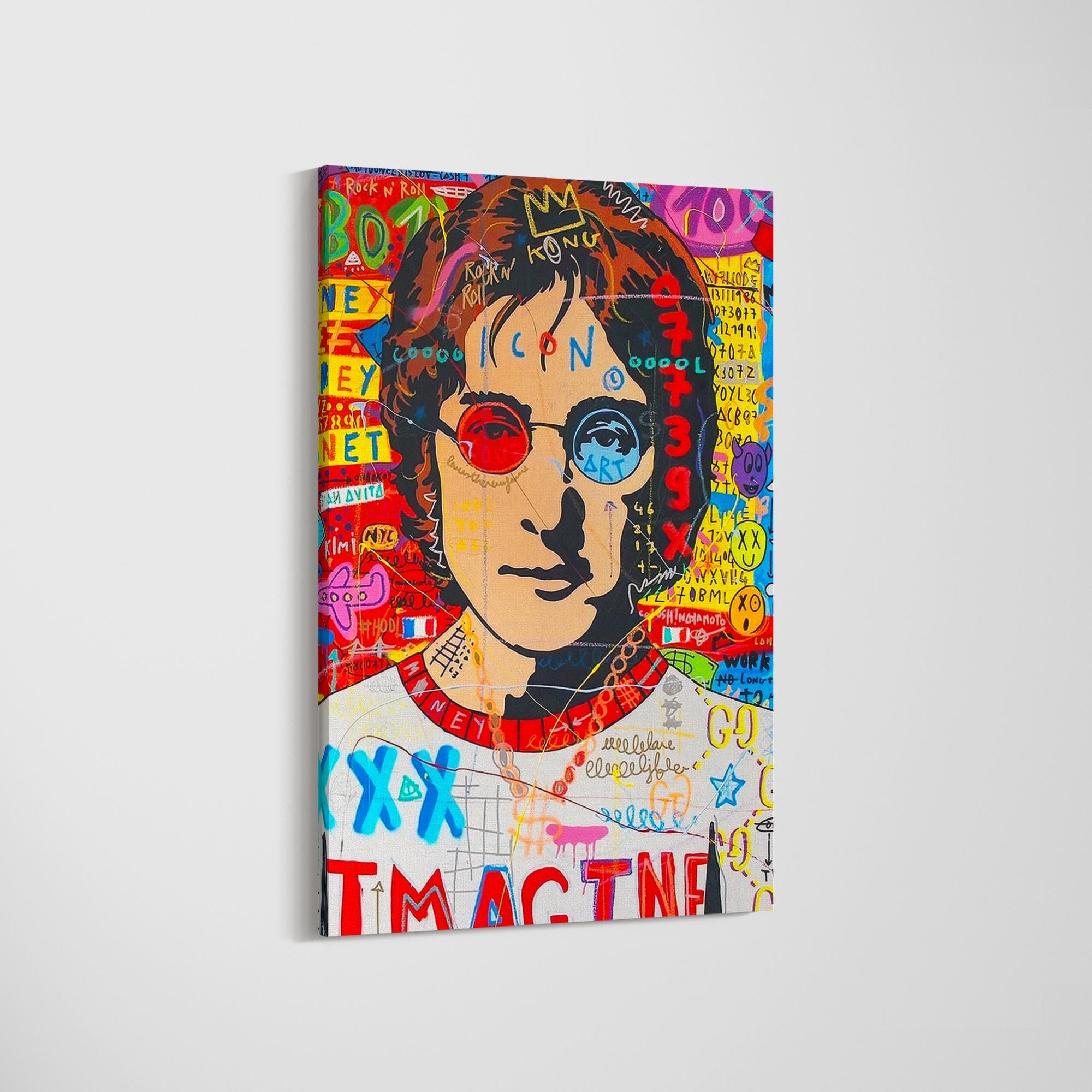 Banksy John Lennon Pop Art Canvas Print, Banksy  Style Pop Art, John Lennon, Street Graffiti Wall Art, John Lennon Poster