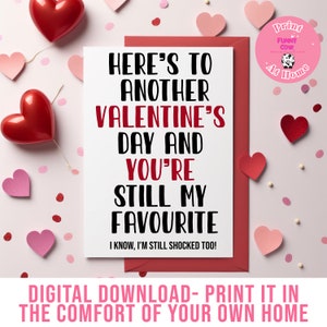 También estoy en shock Tarjeta de San Valentín: Tarjeta de pareja / Tarjeta de novio / Tarjeta de esposo / Tarjeta de esposa / Descarada / Día de San Valentín