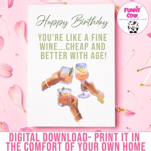 ÂGE COMME FINE Carte d'anniversaire de vin : carte de partenaire | carte d'ami | Carte de collègue | femme/mari | Coquine | Carte d'anniversaire drôle | Cartes amusantes