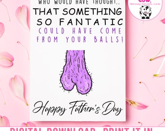 Balls Fathers Day Card: Fathers Card |Dad card | Daddy card| Husband Card | Cheeky | Funny Father's Day Card| Funny Cards