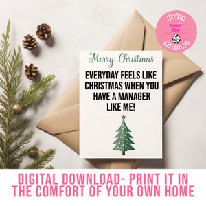 Todos los días se sienten como Navidad - Tarjeta navideña: Tarjeta de Navidad para compañeros de trabajo / Papá Noel secreto / Navidad en el trabajo / Navidad divertida / Tarjeta para compañeros de trabajo / Tarjeta para gerente