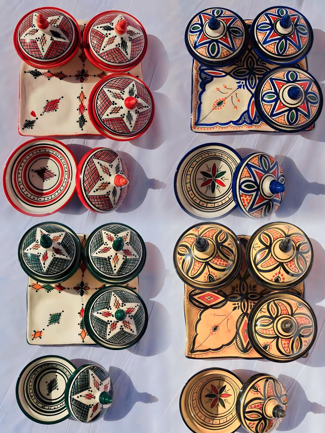 Set of 4 Mini Ceramic Tagines.traditional Taginehandcrafted Etsy