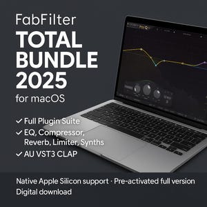 FabFilter Total Bundle 2025 for macOS | Full Plugin Suite | EQ, Compressor, Reverb, Limiter, Synths | AU VST3 CLAP