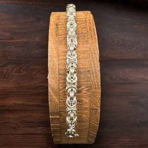 Sterling Silver Byzantine Chainmaille Bracelet, Hand made