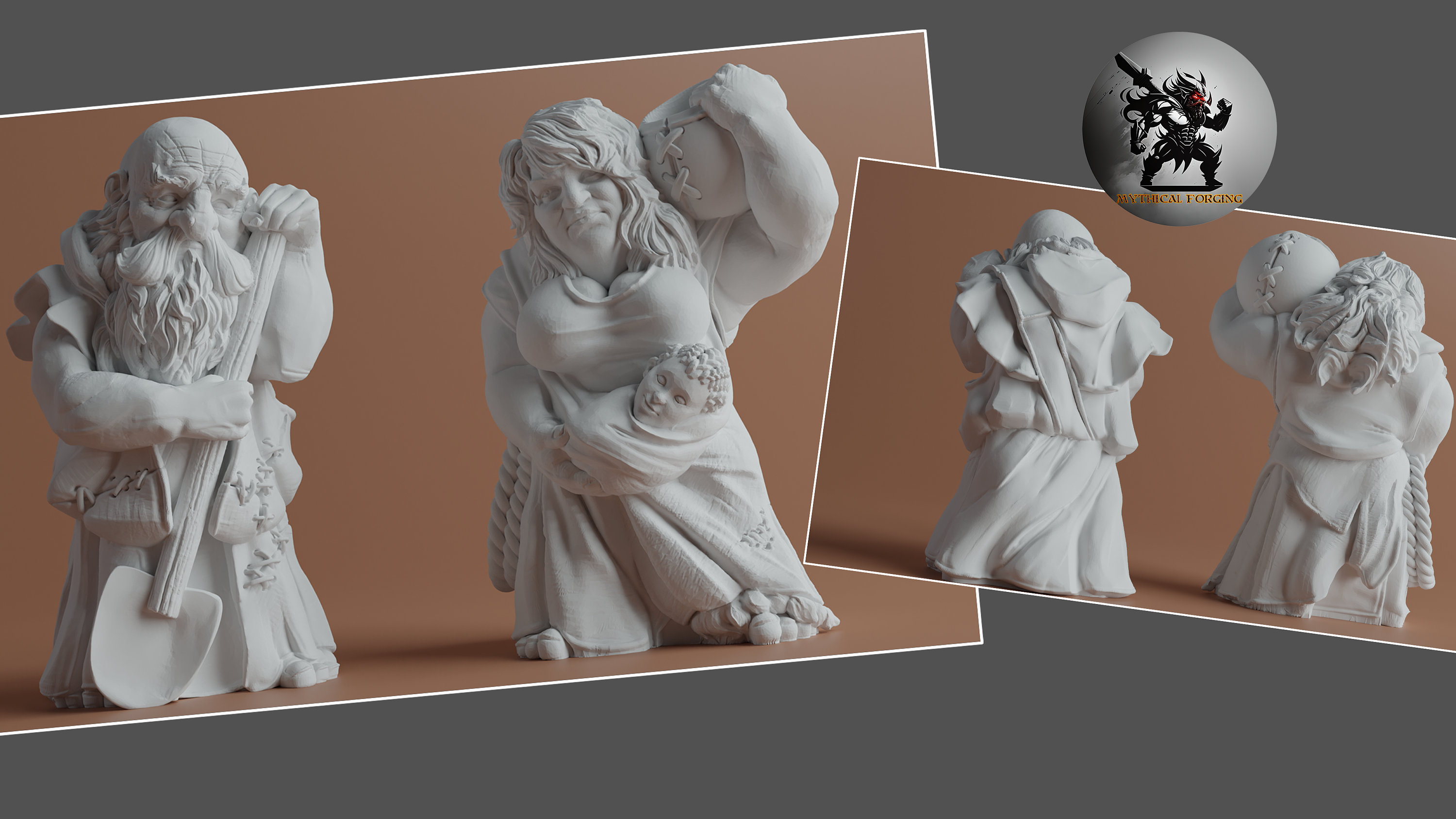 Dwarven Villagers by Printmyminis Dnd TTRPG Fantasy Resin Miniature - Etsy