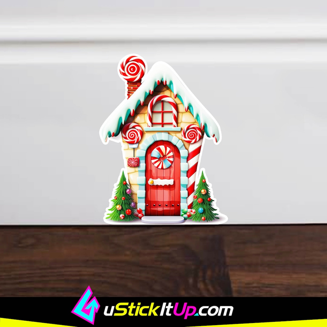 Christmas ELF Magical Door Decal Cartoon Colorful Candy Holiday Fun ...