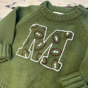 Custom Hand Embroidered Football Baby or Toddler Sweater