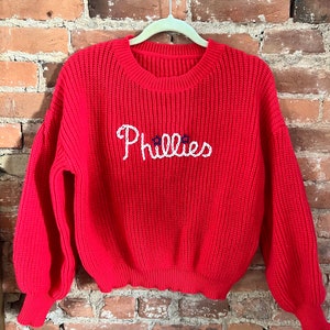 Hand Embroidered Philadelphia Baseball Sweater