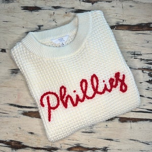 Hand Embroidered Philadelphia Baseball Sweater