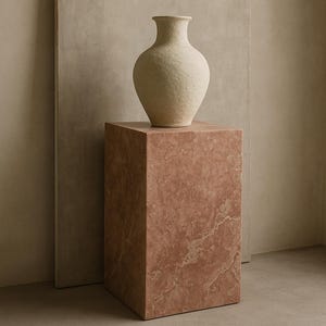 Pink Travertine Plinth – Rose Travertine Coffee Table – Custom Size Available