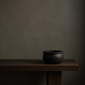 Black Rustic Unglazed Terracotta Pot, Clay Decorative Pot