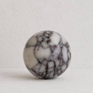 Calacatta Viola Marble Sphere, Handmade Marble Orbs