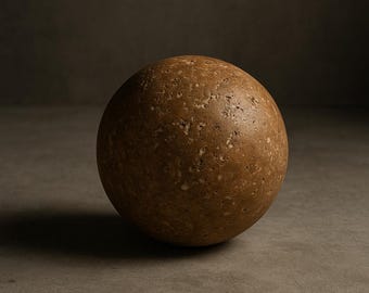 Brown Travertine Sphere, Marble Orbs, Natural Stone Sculpture, Handmade Travertine Ball