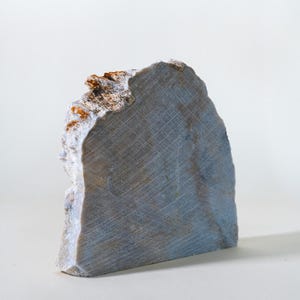 Grey Travertine Marble Slab: Recycled Stone Display - Home Decor
