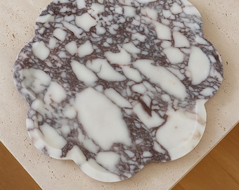 Handmade Marble Tray: Flower Shape Decorative Catchall
