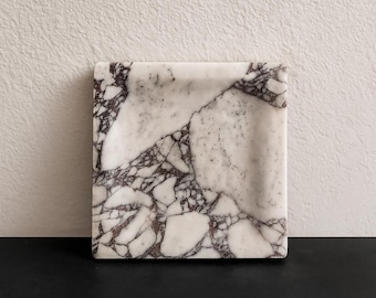 Dienblad van marmersteen Calacatta-altviool – Minimal Square Catchall