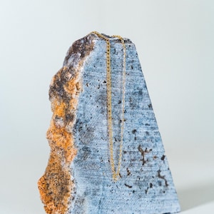 Natural Stone Necklace Stand, Travertine Grey Jewelry Display Stand,