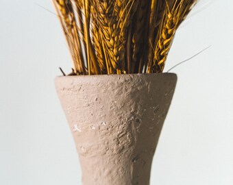 古びた粘土の装飾容器、ベージュの素朴な花瓶 - Etsy 日本