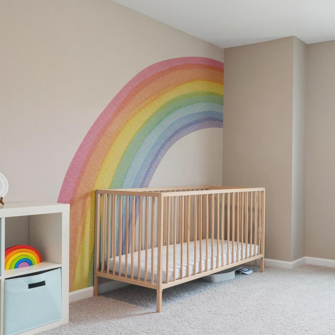 Half Rainbow Wall Decal, Large Rainbow Wall Decal, Nursery Wall Decal ...