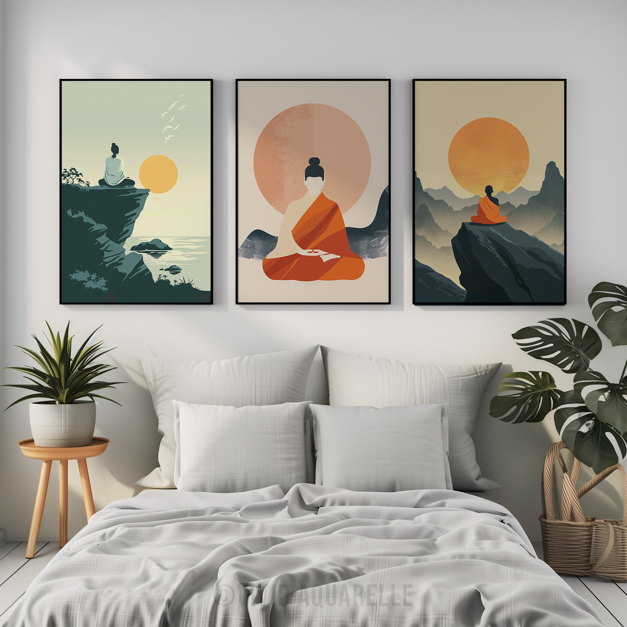 Minimalist Buddha Art Prints Set: Modern Zen Decor (digital Download ...