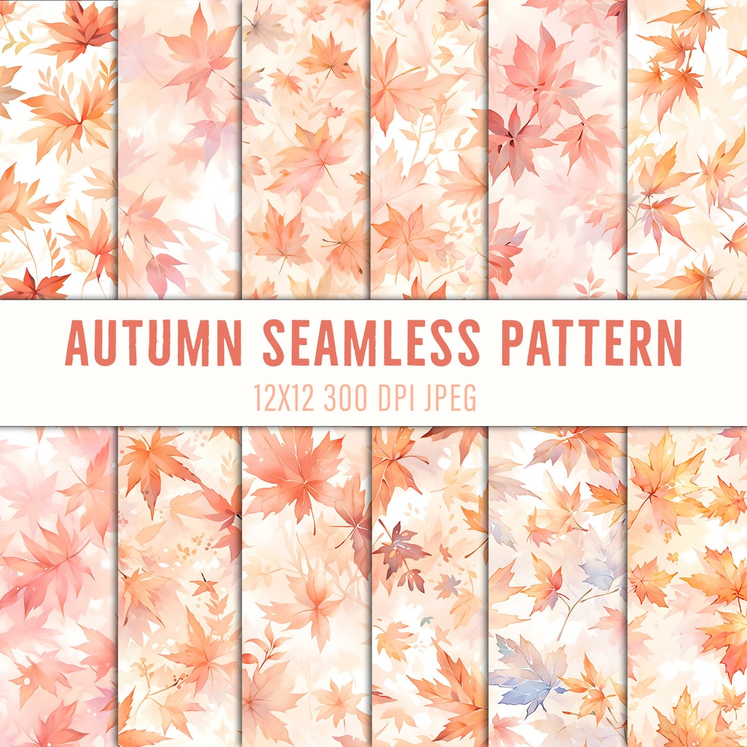 Autumn Flowers Digital Paper - Seamless Watercolor Patterns for Wedding ...