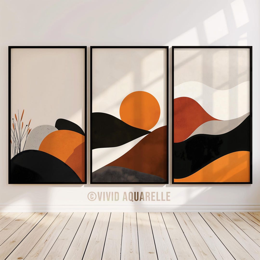 Minimalist Wabi Sabi Wall Decor Set of 3, Japandi Zen Posters, Earth ...