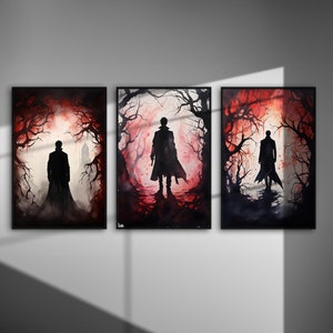 Dracula Art Prints: Spooky Gothic Forest Watercolor Set (Digital File)