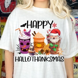 Happy Hallothanksmas Png, Halloween Png, Shirt png, Thanksgiving Png, Fall Png, Coffee png, Halloween Png,  Christmas png, Sublimation, Png