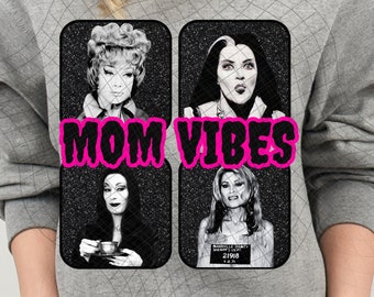 Mom Vibes, Spooky mom vibes, Halloween, maman, chemise d’Halloween, Sublimation Digital Download PNG 4 pack de conception