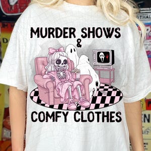 Halloween Watch Horror Movies Shirt, I Like Murder Shows Comfy Clothes Tshirt design for True Crime Junkie, True Crime Shirt for Women PNG