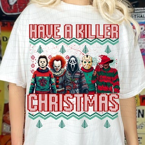 Halloween shirt png, Holiday png, Halloween PNG, Horror png, Digital print, Sublimation, Digital print, Killer Christmas, Ugly sweater png