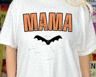 Mama Bat Halloween shirt PNG - Bat png - Retro Halloween shirt PNG - Halloween png - Digital Download -  Sublimation png - Trending png