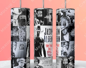 Jason Aldean Tumbler Wrap, Jason Aldean PNG, Try That In a small Town png, Albums png, Country Music png, Western Png, 20 oz tumbler wrap