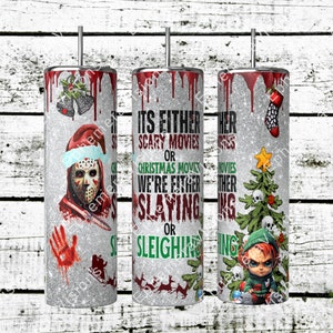 Slaying or Sleaghing png, Tumbler Wrap, lustiger Weihnachtsbecher, True Crime png, Weihnachten Tumbler wrap, Glitter Tumbler Wrap, png